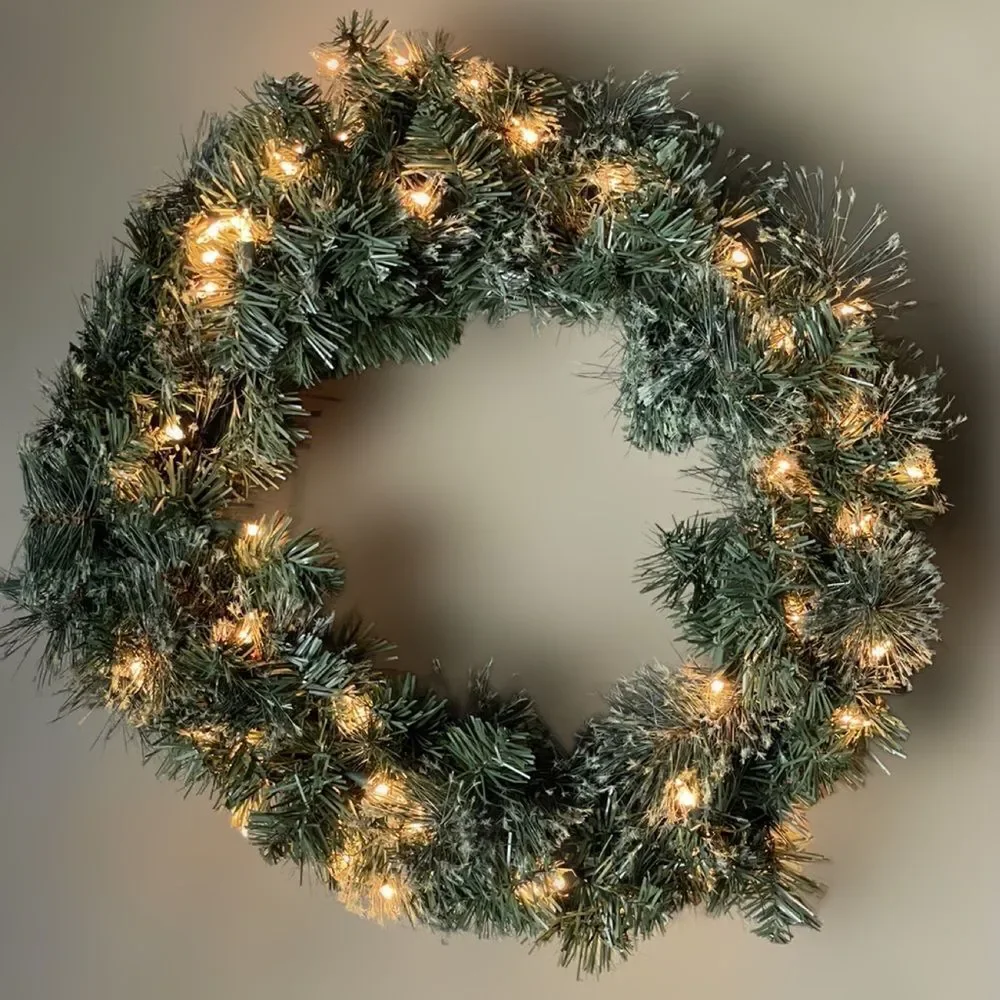 Pre-Lit Christmas Door Wreath (Plug-In Wreath!)